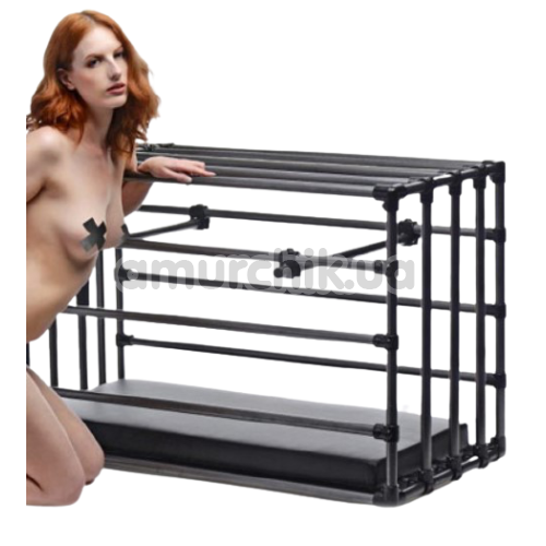 Клітка для покарань Kennel Adjustable Cage With Padded Board, чорна