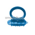 Віброкільце Silicone Soft Cock Ring Vibro блакитне - Фото №1
