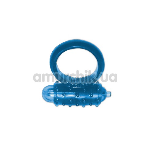 Віброкільце Silicone Soft Cock Ring Vibro блакитне - Фото №1