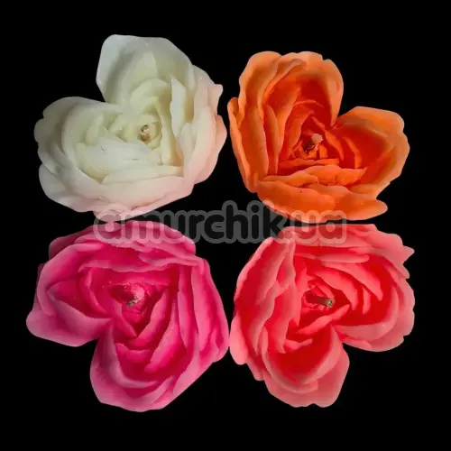 Свеча в виде розы GlowKink М - светится в темноте, персиковая