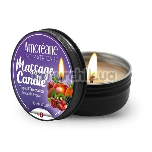 Масажна свічка Amoreane Massage Candle Tropical Temptation - тропічні фрукти, 30 мл