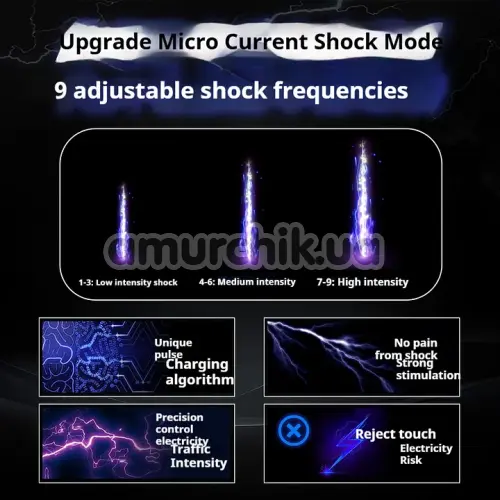 Пояс верности с электростимуляцией Lockink Sevanda Nautilus Estim Remote Control Chastity Cage, черный