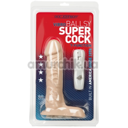 Вібратор Ballsy Super Cock, 18 см тілесний