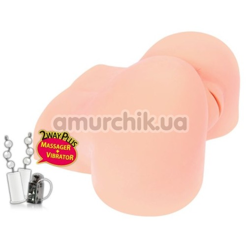 Искусственная вагина и анус с вибрацией Kokos Alice, телесная