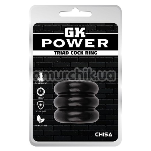 Эрекционное кольцо GK Power Triad Cock Ring, черное
