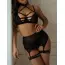 Комплект Star Night Garter Strap Set, черный: бюстгальтер + трусики-стринги + пояс для чулок + гартеры - Фото №19