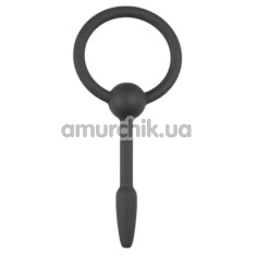 Уретральна вставка Small Silicone Penis Plug With Pull Ring, чорна - Фото №1