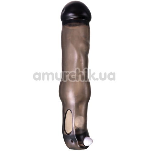 Насадка на пенис с вибрацией XLover Penis Extender 19.4 см, черная - Фото №1