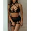 Комплект Star Night Garter Strap Set, черный: бюстгальтер + трусики-стринги + пояс для чулок + гартеры - Фото №18
