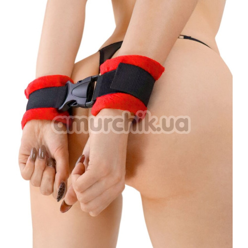 Фіксатори для рук Art of Sex Handcuffs Soft Touch, червоно-чорні