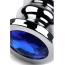 Анальная пробка с синим кристаллом Toyfa Metal 717055-6, серебряная - Фото №6