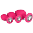 Набор анальных пробок с прозрачными кристаллами Luxe Bling Plugs Trainer Kit, розовый - Фото №1