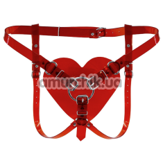 Трусики для страпона Feral Feelings Hearts Strap-On Belt, прозоро-червоні - Фото №1