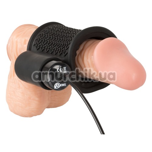 Насадка на пенис с вибрацией Rebel Vibrating Stroker, черная