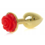 Анальная пробка с красной розочкой Exclusivity Jewellery Gold Rose Plug, золотая - Фото №6