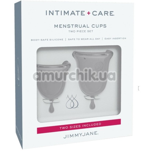Набір з 2 менструальних чаш Jimmyjane Intimate Care Menstrual Cups, прозорий