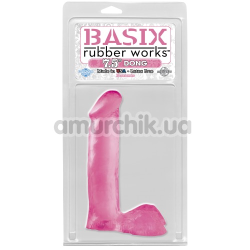 Фалоімітатор Basix Rubber Works 7.5 Dong, рожевий