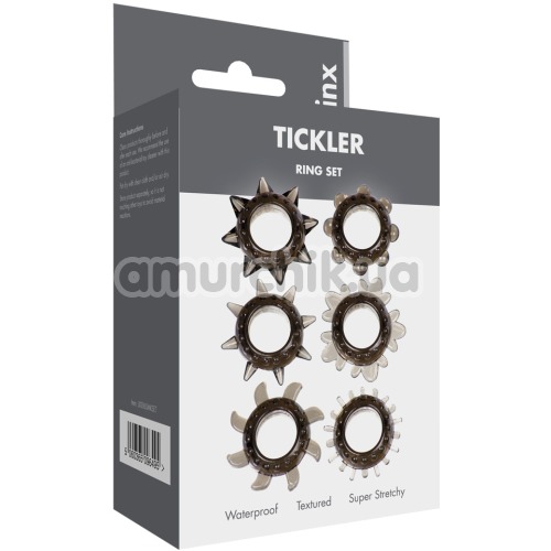 Набор из 6 эрекционных колец Linx Tickler Ring Set, серый