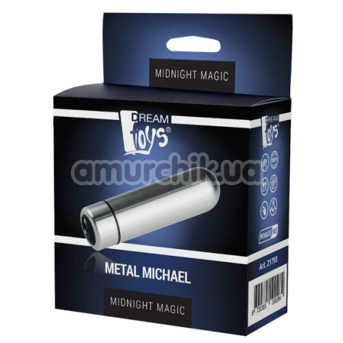 Вибропуля Midnight Magic Metal Michael, серебряная