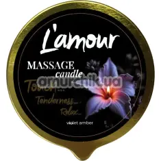 Масажна свічка L'amour Massage Candle Violet Amber - фіалка і амбра, 70 мл - Фото №1