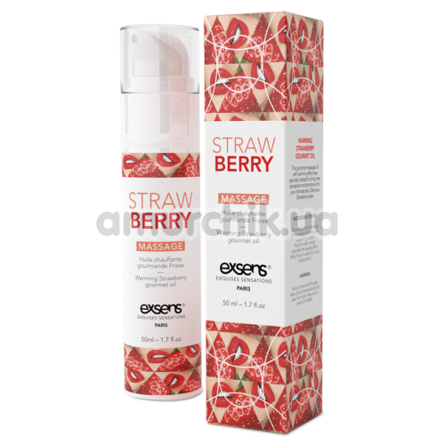 Массажное масло с согревающим эффектом Exsens Strawberry Massage - клубника, 50 мл