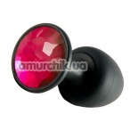 Анальна пробка з рожевим кристалом Dorcel Geisha Plug M, чорна - Фото №1