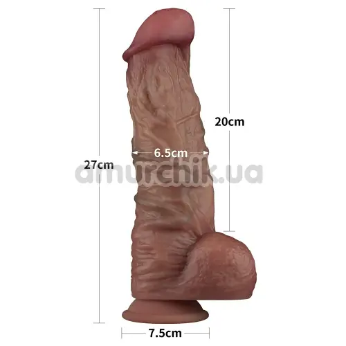 Фаллоимитатор Dual-Layered Silicone Nature Cock LV411081, коричневый