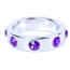 Эрекционное кольцо с фиолетовыми кристаллами Boss Series Metal Ring Diamonds Large, серебряное - Фото №4