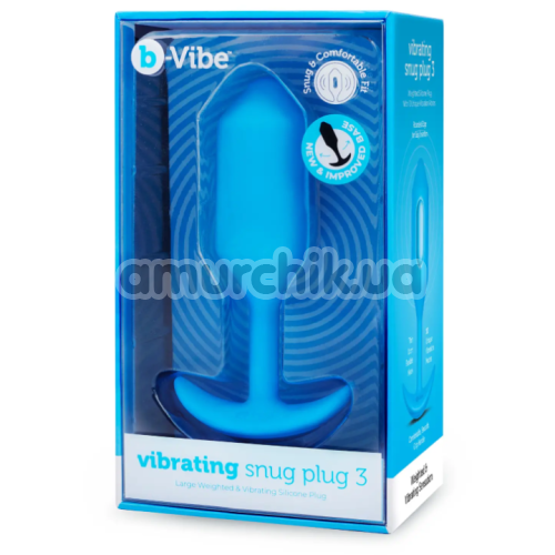 Анальна пробка з вібрацією B-Vibe Vibrating Snug Plug 3, синя