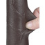 Фалоімітатор Sliding-Skin Dual Layer Dong 8.5 з мошонкою, коричневий - Фото №13