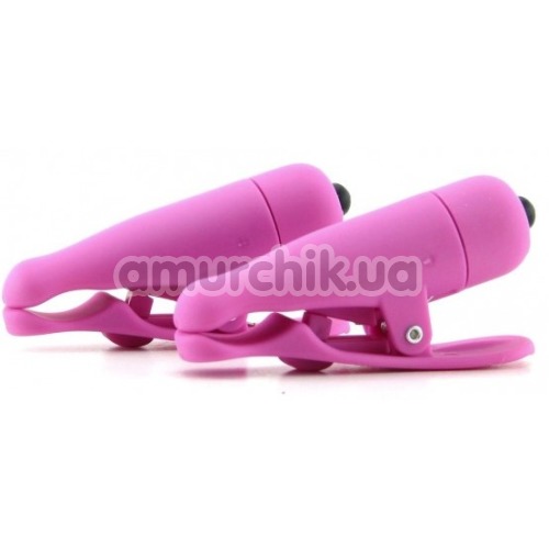 Зажимы для сосков с вибрацией Wireless Vibrating Nipple Clamps, розовые