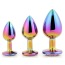 Набор из 3 анальных пробок с радужным кристаллом Gleaming Love Multicolour Plug Set, радужный - Фото №3