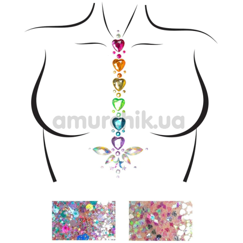 Украшение для тела Leg Avenue Adore Jewels Sticker & Body Glitter, радужное - Фото №1