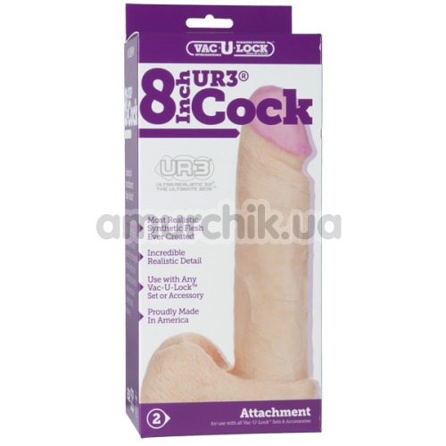 Фалоімітатор Vac - U - Lock 8 Inch UR3 Cock, тілесний