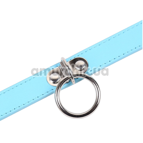 Ошейник DS Fetish Collar With Ring, голубой