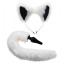 Набір Tailz White Fox Tail, Anal Plug & Ears Set, білий - Фото №0