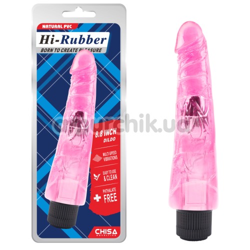 Вібратор Hi-Rubber 8.8 Inch Dildo, рожевий