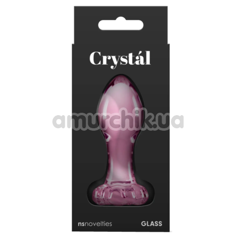 Анальная пробка Crystal Glass Flower, розовая