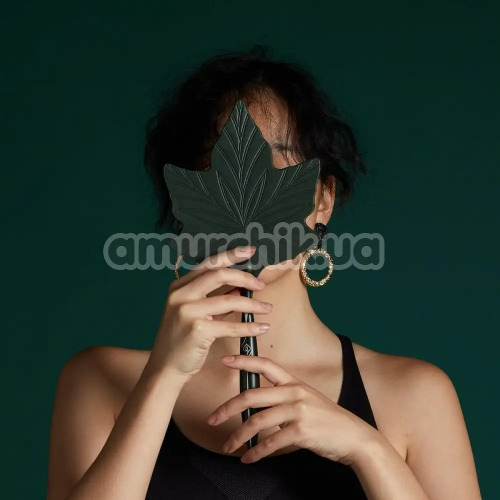 Шлепалка в виде кленового листочка Lockink Leather Whip Maple Leaf, зеленая