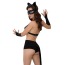 Комплект Catwoman, чорний : шорти + бюстгалтер + маска + обруч з вушками + рукавички - Фото №2