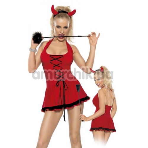 Костюм чертенка Roxana Sexy Devil Costume: платье + рожки + стек