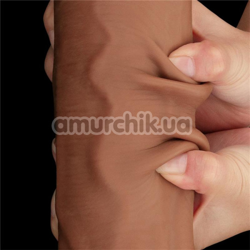 Фаллоимитатор Sliding-Skin Dual Layer Dong 14, коричневый