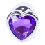 Анальная пробка с фиолетовым кристаллом Exclusivity Jewellery Silver Heart Plug, серебряная - Фото №4