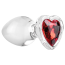 Анальная пробка с красным кристаллом Adam & Eve Red Heart Gem Glass Plug Large, прозрачная - Фото №3