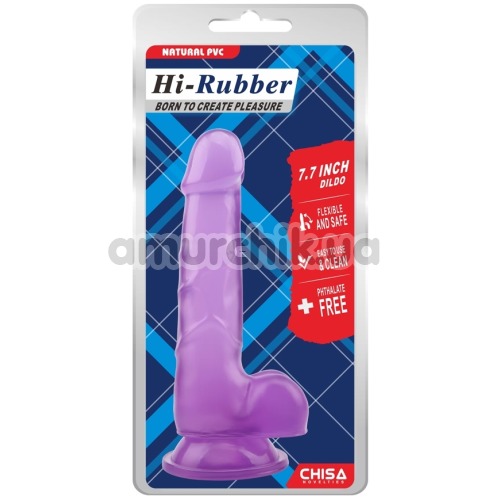 Фалоімітатор Hi-Rubber 7.7 Inch Long, фіолетовий