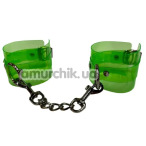 Фиксаторы для рук DS Fetish Handcuffs Transparent With Chain, зеленые - Фото №1