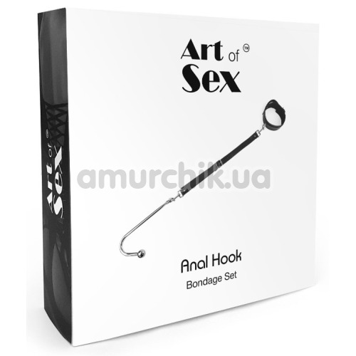 Анальный крюк с ошейником и съемным шариком Art of Sex Anal Hook Bondage Set 4, серебряный