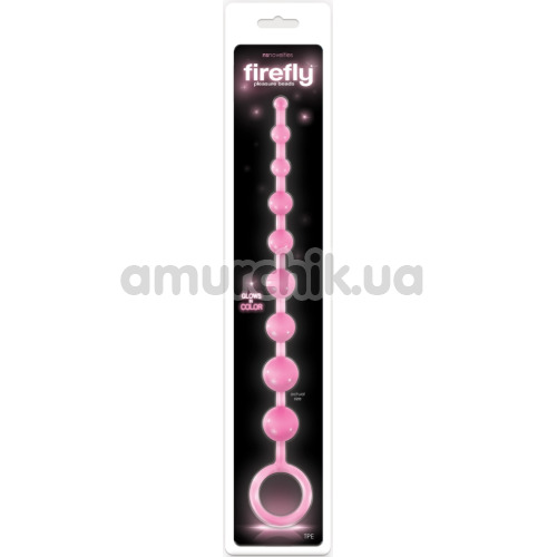 Анальний ланцюжок Firefly Pleasure Beads - світиться у темряві, рожевий