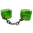 Фиксаторы для рук DS Fetish Handcuffs Transparent With Chain, зеленые - Фото №0