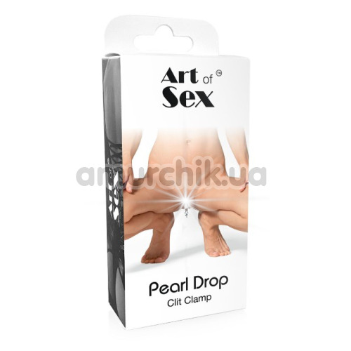 Затискач для клітора Art of Sex Clit Clamp Pearl Drop, срібний
